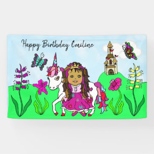 Personalisiertes Geburtstagsbanner Prinzessin und  Banner