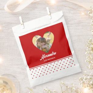 Personalisiertes Geburtstagsfoto im schicken roten Geschenktütchen