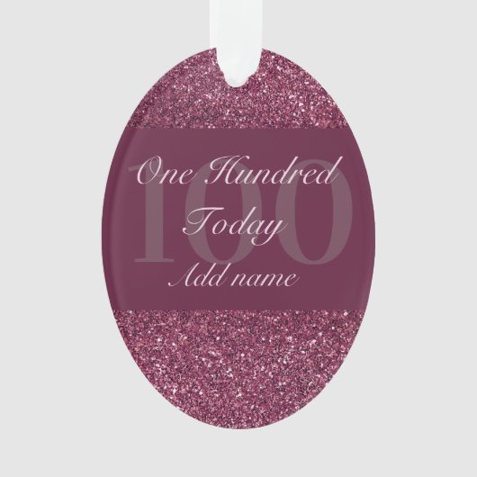 Personalisiertes Geburtstagsgeschenk 100. Ornament (Vorderseite)