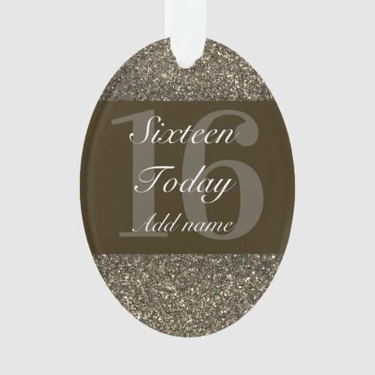 Personalisiertes Geburtstagsgeschenk 16. Ornament (Vorderseite)