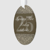 Personalisiertes Geburtstagsgeschenk 25. Ornament (Vorderseite)