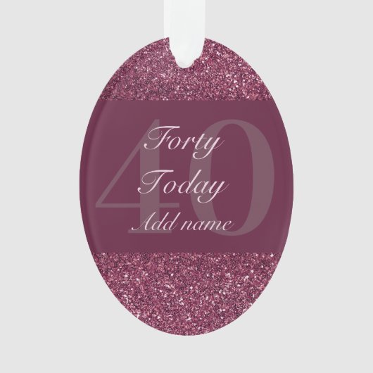 Personalisiertes Geburtstagsgeschenk 40. Ornament (Vorderseite)