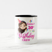 Personalisiertes Geburtstagsgeschenk für Mädchen - Zweifarbige Tasse (Mittel)