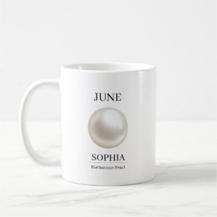 Personalisiertes Geburtstagsgeschenk Juni Pearl Kaffeetasse