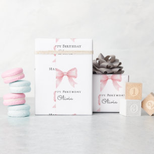 Personalisiertes Geburtstagsgeschenk mit rosa Schl Geschenkpapier