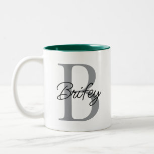 Personalisiertes Geburtstagsgeschenk Subtile Initi Zweifarbige Tasse