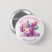 Personalisiertes Geburtstagskind | Anime Axolotl Button (Vorne & Hinten)