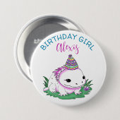 Personalisiertes Geburtstagskind Axolotl Themed Button (Vorne & Hinten)