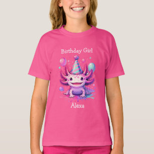 Personalisiertes Geburtstagskind   Axolotl Themed T-Shirt