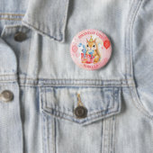 Personalisiertes Geburtstagsmädchen Eichhörnchen R Button (Beispiel)