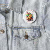 Personalisiertes Geburtstagsmädchen mit rosa Capyb Button (Beispiel)
