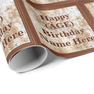 Personalisiertes Geburtstagspapier Sein ALTER, NAM Geschenkpapier