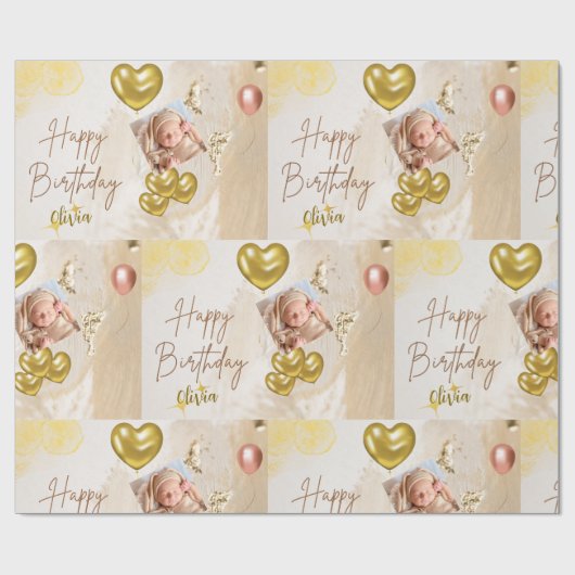 Personalisiertes Geburtstagswrapper Geschenkpapier (Flach)