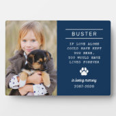 Personalisiertes Gedächtnis für den Hund im Gedäch Fotoplatte (Vorderseite)