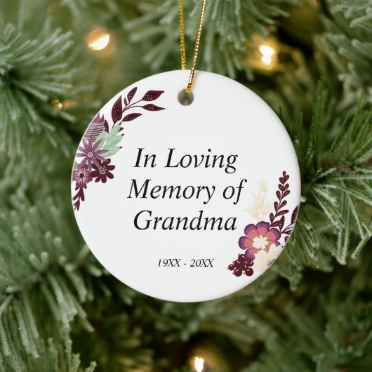 Personalisiertes Gedenken an die Oma Keramik Ornament (Baum)