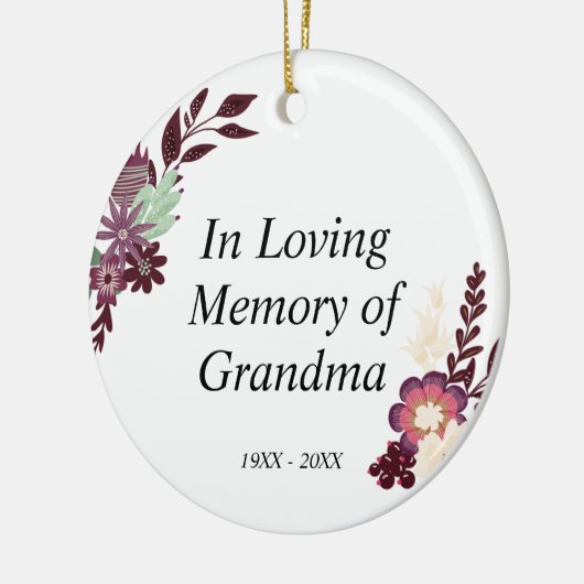 Personalisiertes Gedenken an die Oma Keramik Ornament (Links)
