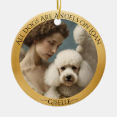 Personalisiertes Gedenkmal des Poodle Angel Keramik Ornament (Vorne)