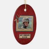 personalisiertes gefallenes Soldatmilitär verziert Keramikornament (Rechts)