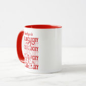 Personalisiertes Gefühl Lucky Dice Cherry Red Bow Tasse (Vorderseite Links)