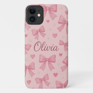 Personalisiertes Gehäuse für Rosa Bow & Herz - kun Case-Mate iPhone Hülle