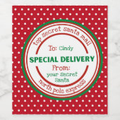 Personalisiertes, geheimes Santa Gift Weinetikett (Einzelnes Label)