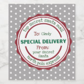 Personalisiertes, geheimes Santa Gift Weinetikett (Einzelnes Label)