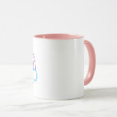 Personalisiertes Gekritzel Regenbogen  Tasse (VorderseiteRechts)