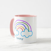 Personalisiertes Gekritzel Regenbogen  Tasse (Vorderseite Links)