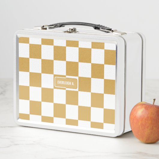 Personalisiertes Gelb an kontrollierter neutraler Metall Brotdose (Beispiel)