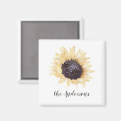 Personalisiertes Gelb- und Braunblütenmagazin Magnet (Vorderseite/Rückseite)