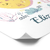 Personalisiertes Gelb- und Rosa-Meer Poster (Ecke)