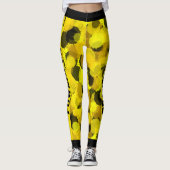 Personalisiertes Gelb- und Schwarz-Modern-Muster Leggings (Vorderseite)