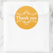 Personalisiertes Gelb und Weiß Vielen Dank Runder Aufkleber (Tasche)