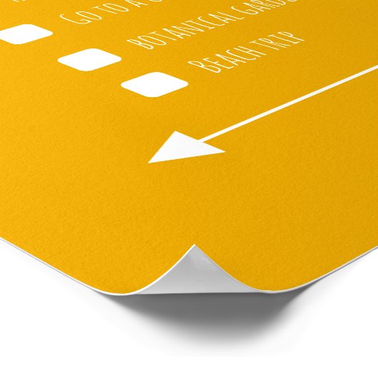 Personalisiertes Gelbe Pärchen-Erlebnisliste Poster (Ecke)