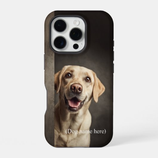 Personalisiertes Gelber Labradors-Porträt iPhone Hülle (Rückseite)