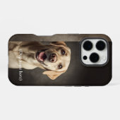 Personalisiertes Gelber Labradors-Porträt iPhone Hülle (Rückseite (Horizontal))