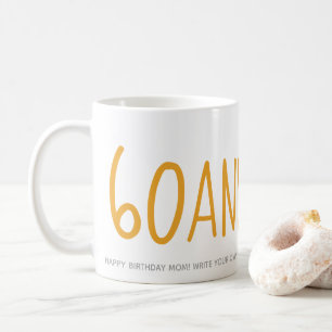 Personalisiertes Gelbes 60 Sassy 60. Geburtstagsge Kaffeetasse