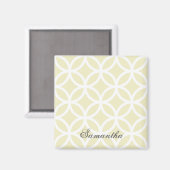 Personalisiertes, gelbes Diamantmuster Magnet (Vorderseite/Rückseite)