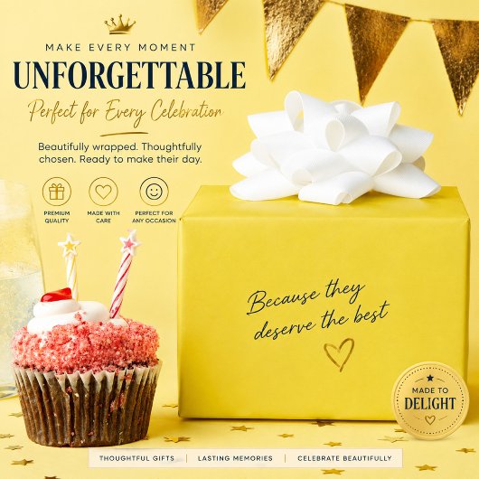 Personalisiertes gelbes Geschenkpapier