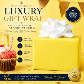 Personalisiertes gelbes Geschenkpapier