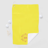 Personalisiertes gelbes Golftuch mit Initialen Golfhandtuch (Insitu)