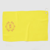 Personalisiertes gelbes Golftuch mit Initialen Golfhandtuch (Horizontal)