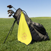 Personalisiertes gelbes Golftuch mit Initialen Golfhandtuch (Gras)