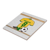 Personalisiertes gelbes Grün Fußball Jersey Fliese (Seite)