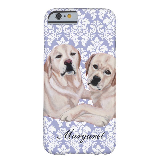 Personalisiertes gelbes Labrador-Duo Case-Mate iPhone Hülle (Rückseite)