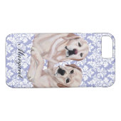Personalisiertes gelbes Labrador-Duo Case-Mate iPhone Hülle (Rückseite (Horizontal))