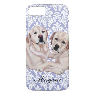 Personalisiertes gelbes Labrador-Duo Case-Mate iPhone Hülle