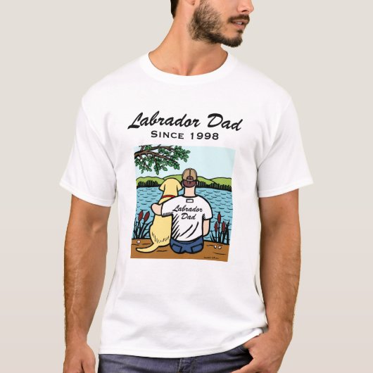 Personalisiertes gelbes Labrador- und T-Shirt (Vorderseite)