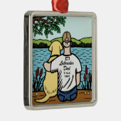 Personalisiertes gelbes Labrador und Vater Ornament Aus Metall (Rechts)