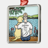 Personalisiertes gelbes Labrador und Vater Ornament Aus Metall (Links)
